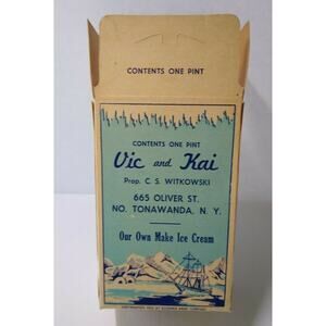 Vic And Kai Ice Cream Container 1932 Original Penguins Polar Bear Ship Iceburgs